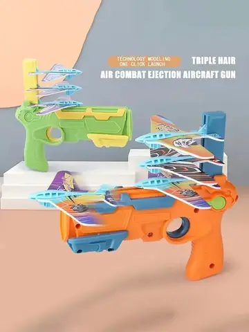 Giocattoli per bambini Lanciatore di aeroplani Divertimento per bambini Aereo in schiuma Interazione genitore-figlio all'aperto Giocattolo Ragazzo Sport Giocattolo volante Regalo