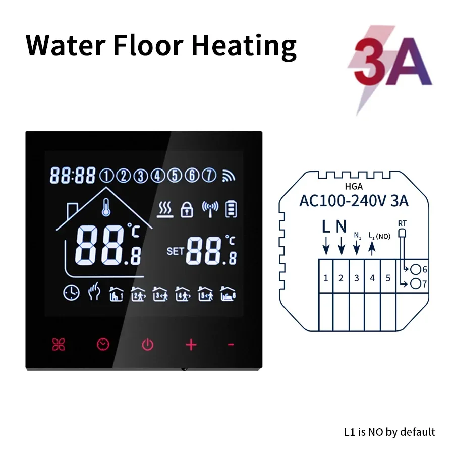 Thermostat intelligent Tuya WiFi, chauffage au sol, chaudière à gaz électrique/eau, régulateur de te