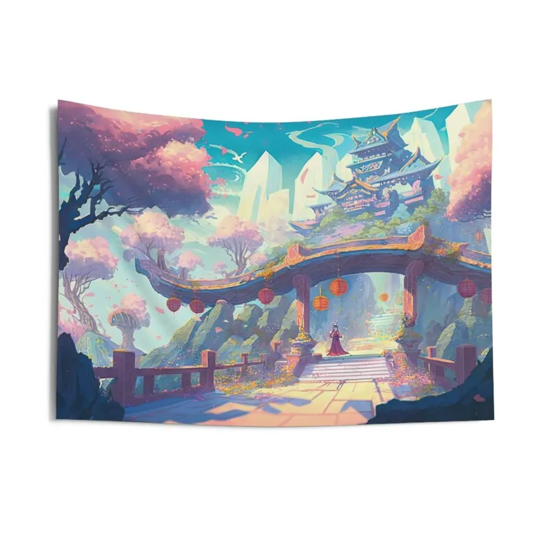 Psychedelic Alien Landscape Wall Art Otherworldly Wall Decor Striking Sci-Fi Tapestry Gift Wall Hanging for Living Room Bedroom