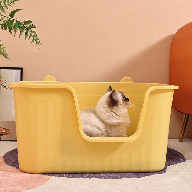 

Cage Goods Cat Litter Box Scratcher Supplies Sandbox Plastics Semi-enclosed Cleaning Cat Bedpan House Gatos Furniture Supplies