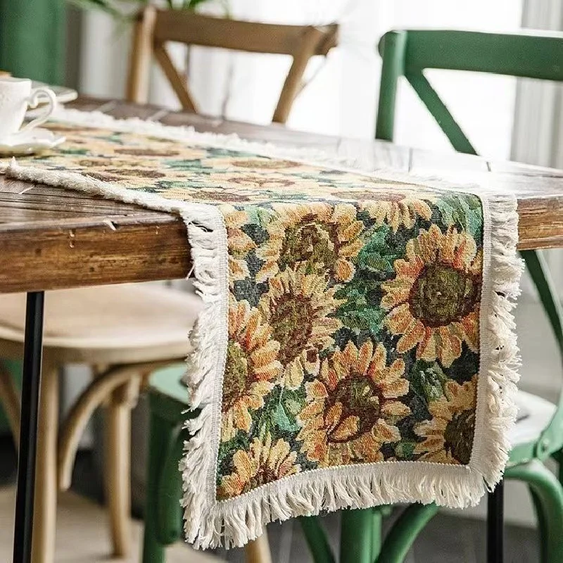 Simple and Luxurious High-Precision Jacquard Wave Pattern Table Runner, Long Tablecloth, Shoe Cabinet Cover