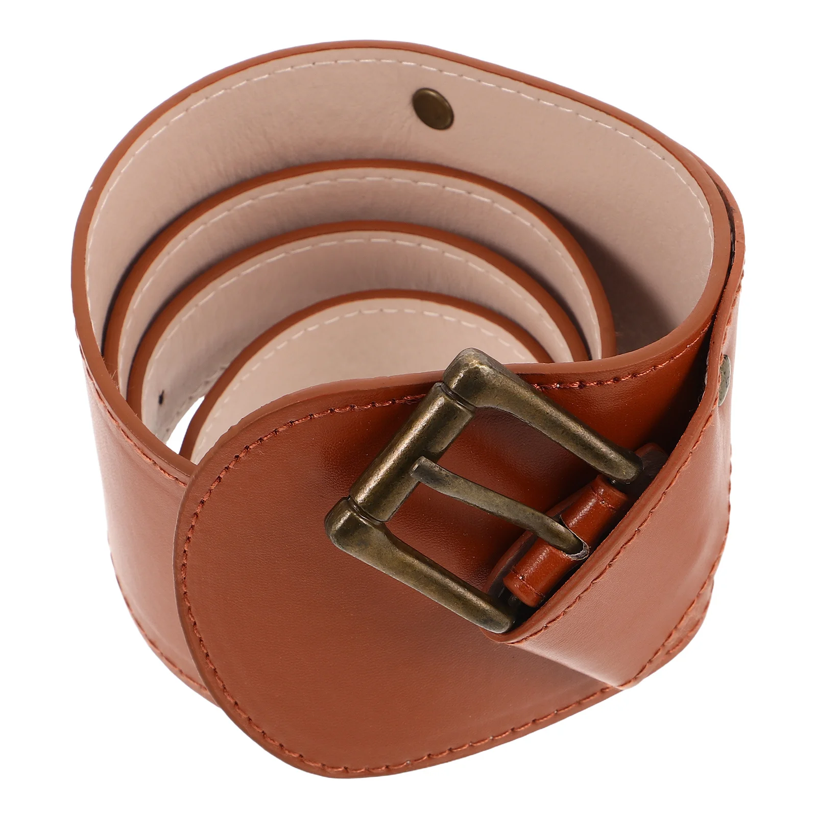 واسعة الخصر للنساء فو عالية الخصر Cinching ريترو ستايل حزام ملابس مكتنزة حزام لف لملابس غير رسمية #3