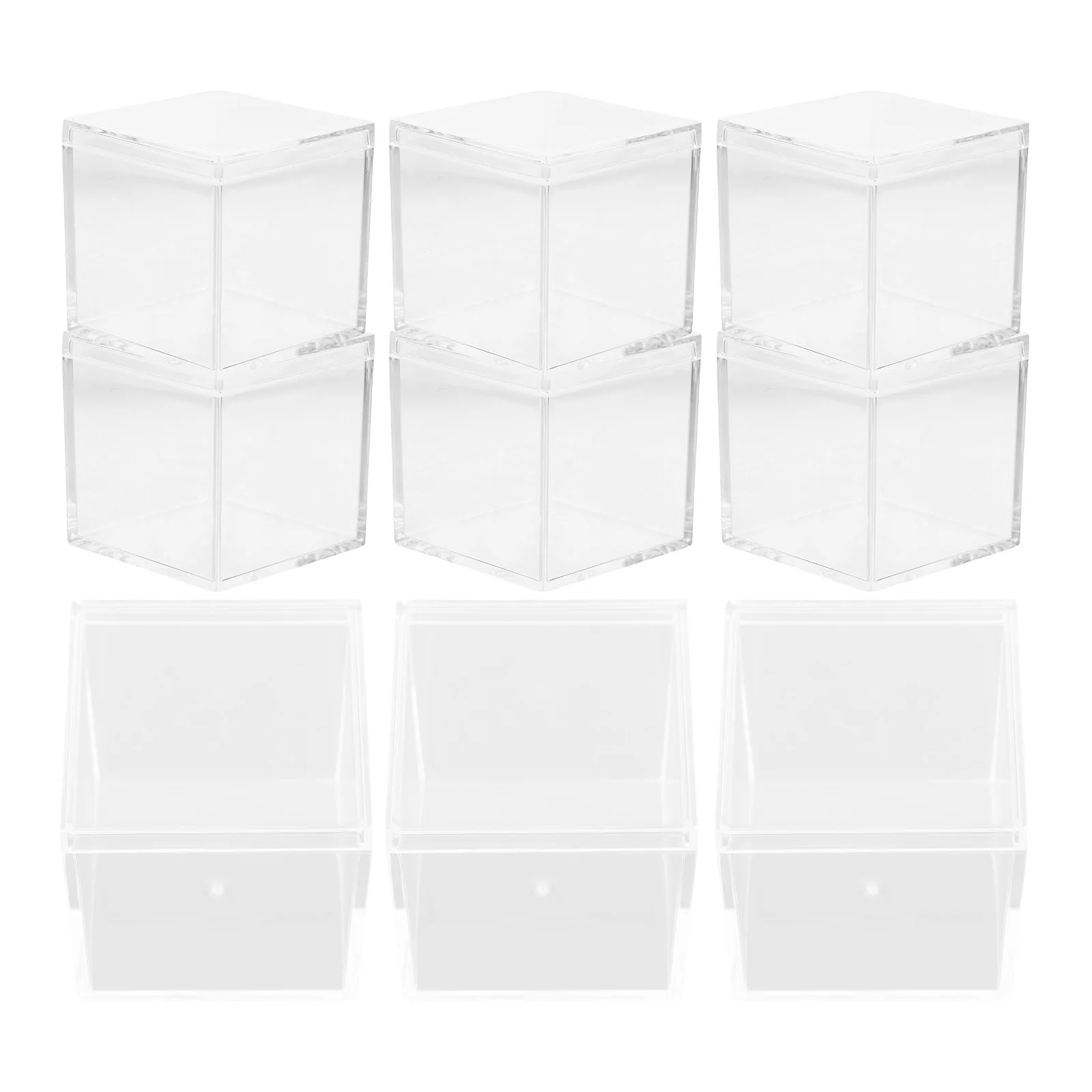 

9 Pcs Collectibles Small Transparent Box Candy Square Container Craft Storage Lid