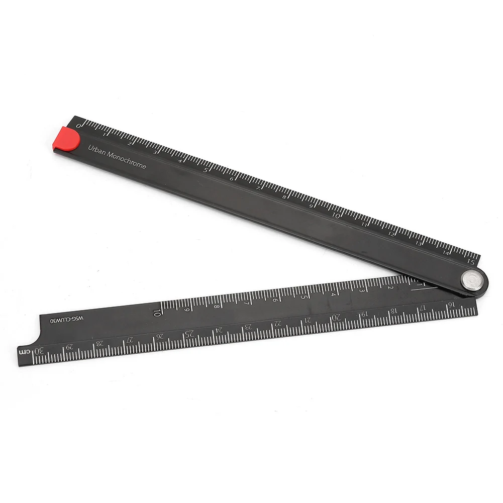 Portable Rulers Folding Aluminum Alloy Ruler 0-300mm Ruler Simple 90° Folding Metal Stationery Rule Folding Ruler