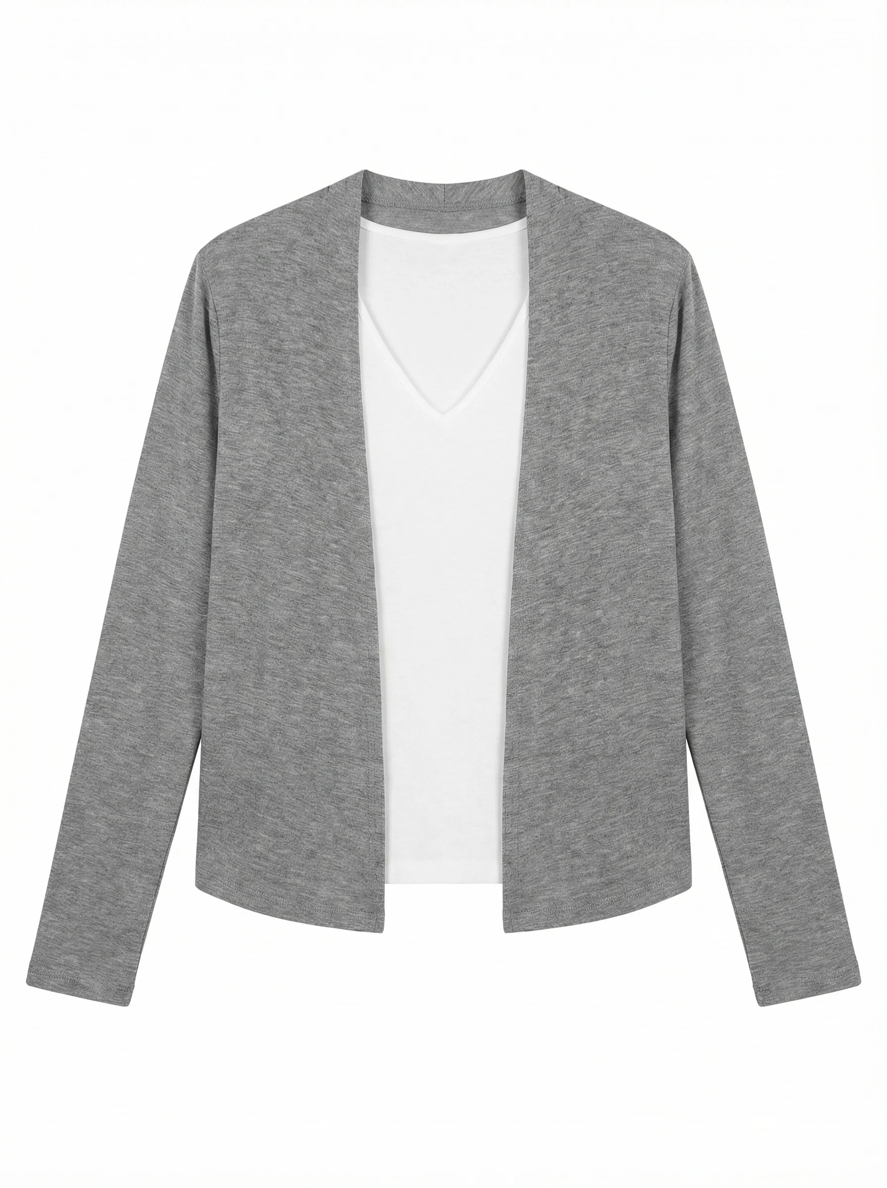 

Large Eye Loose Mode Physical Sunscreen Two-Piece Set Strapless Cardigan Early Spring Women's Knittedwear round Neck Long Sleeve