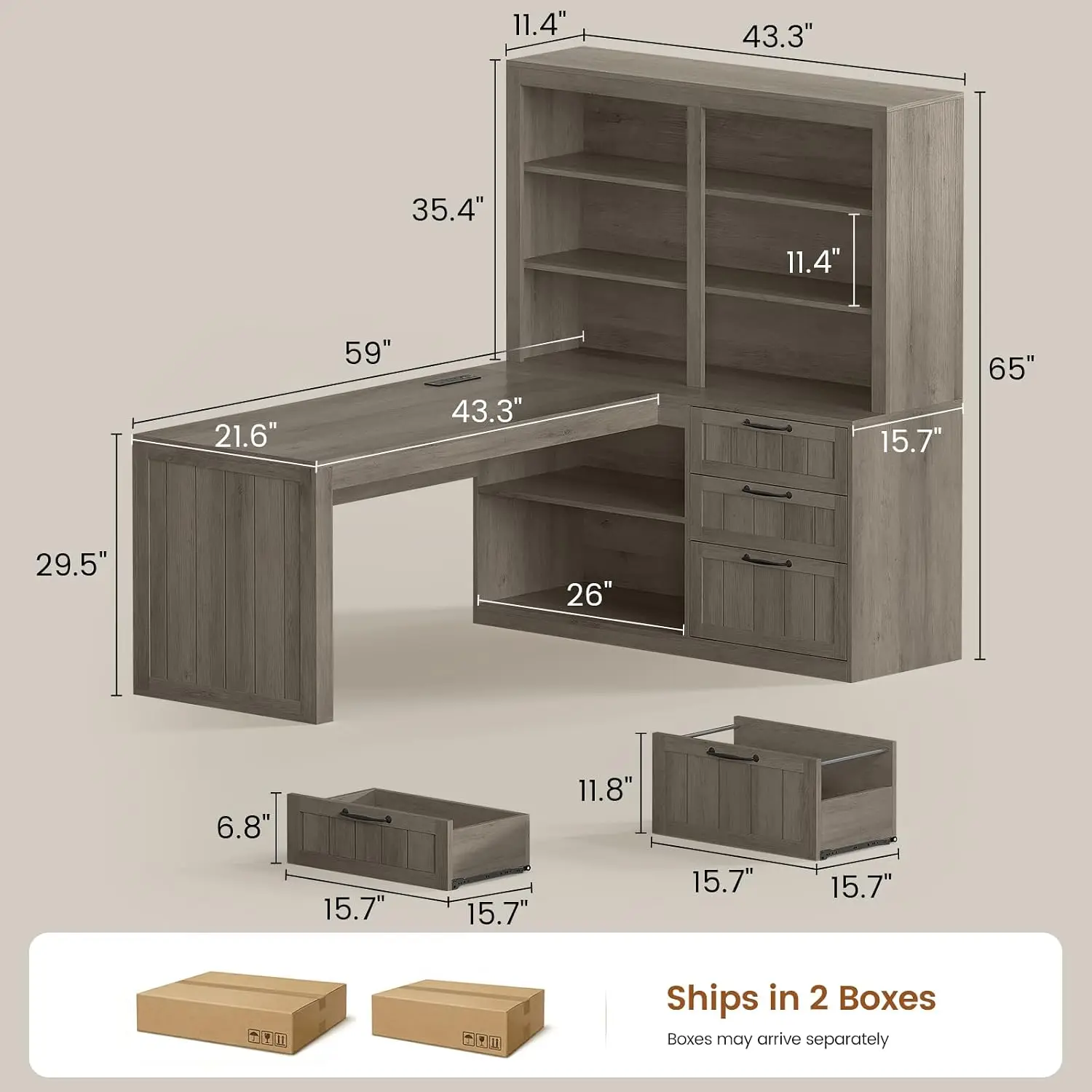 L Shaped Desk 59
