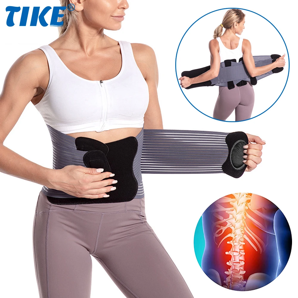 

TIKE Back Brace Waist Lumbar Lower Back Support Belt for Sciatica,Herniated Disc,Scoliosis,Heavy Lifting, with Adjustable Straps