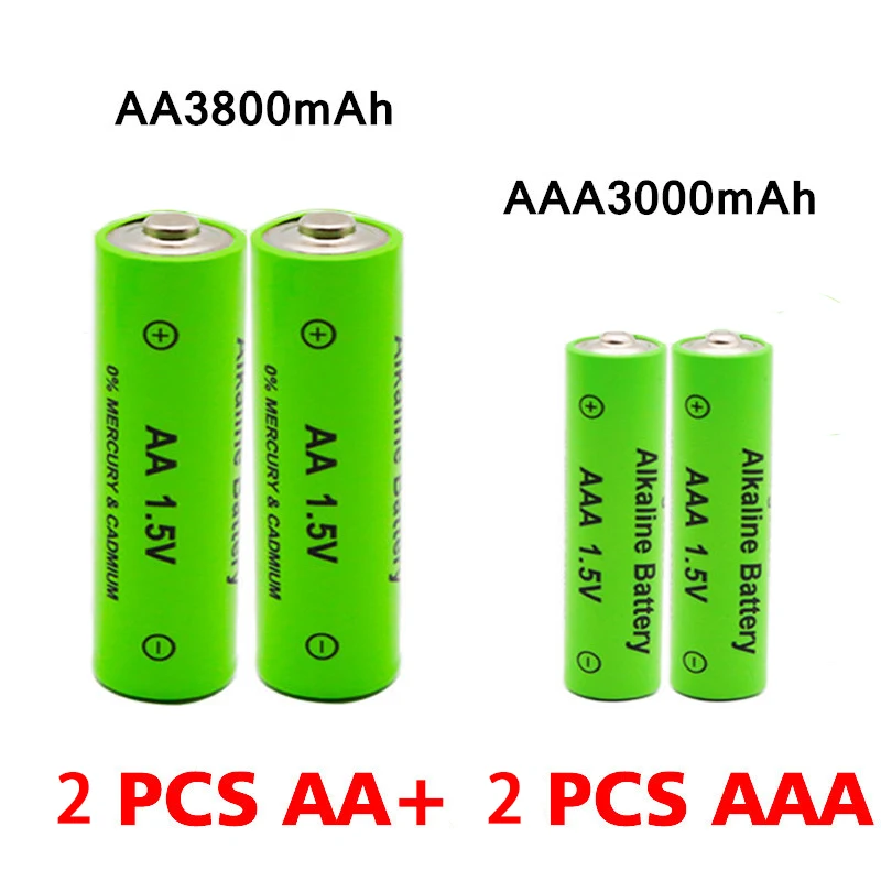 AA + AAA Rechargeable AA 1.5V 3800mAh / 1.5V AAA 3000mah Alkaline Battery for Flashlight Toys Watch MP3 Player Radio Wholesale