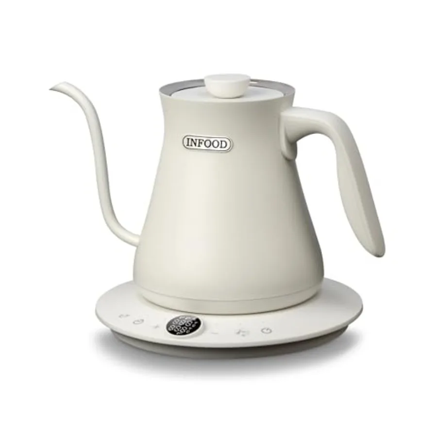 

0.8L Gooseneck Electric Kettle Precise Temperature Control for Pour Over Coffee and Tea 1200W Fast Boiling Water Auto Shut Off