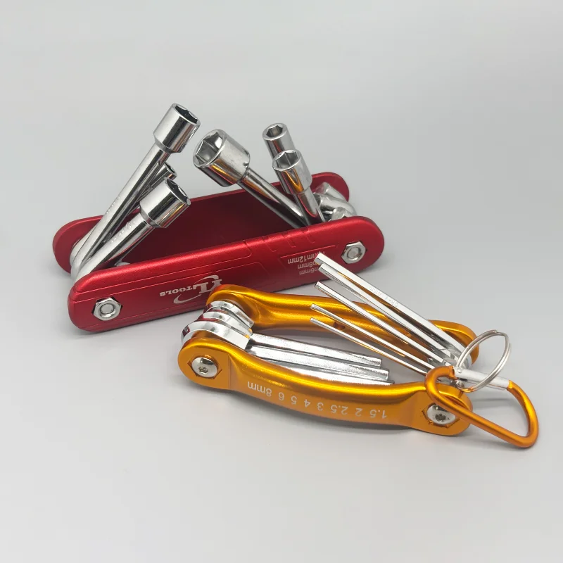 Folding Socket Wrench Metric Allen Key Set L Wrench Hexagonal Spanner Disassembly Car Tools High-carbon Steel Hand Tools Key Set