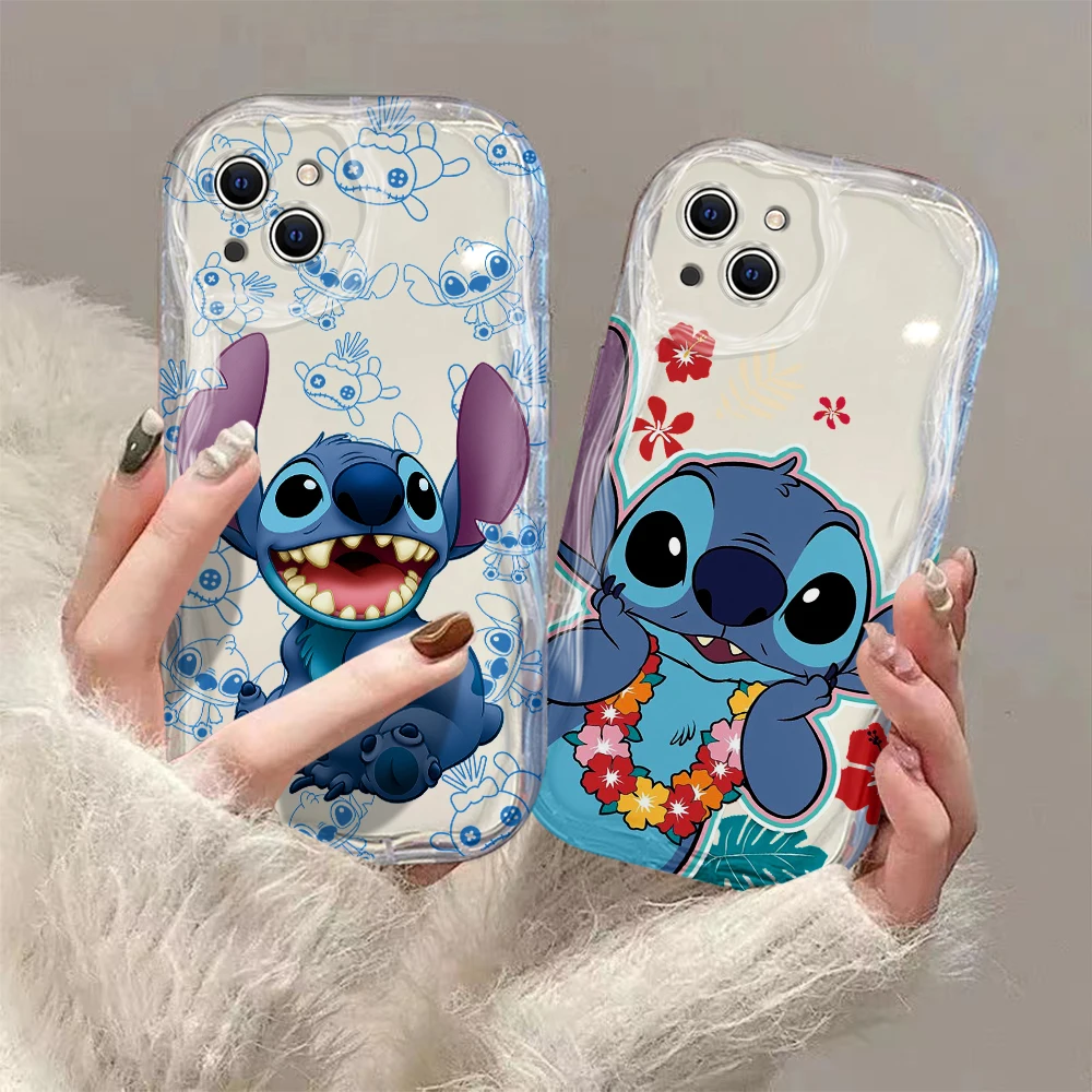 Hot Cartoon Disney Stitch 3D Wave Case For OPPO A98 A94 A93 A92 A79 A78 A76 A58 A57 A55 A38 A33 A17 A16 15 2020 4G 5G Back Cover