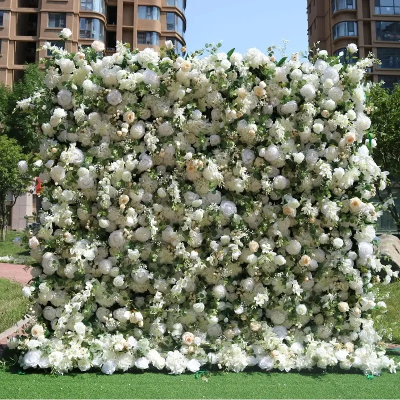 cloth bottom rose wall, wedding decoration, shopping mall window background, Internet celebrity clock in shopping mall