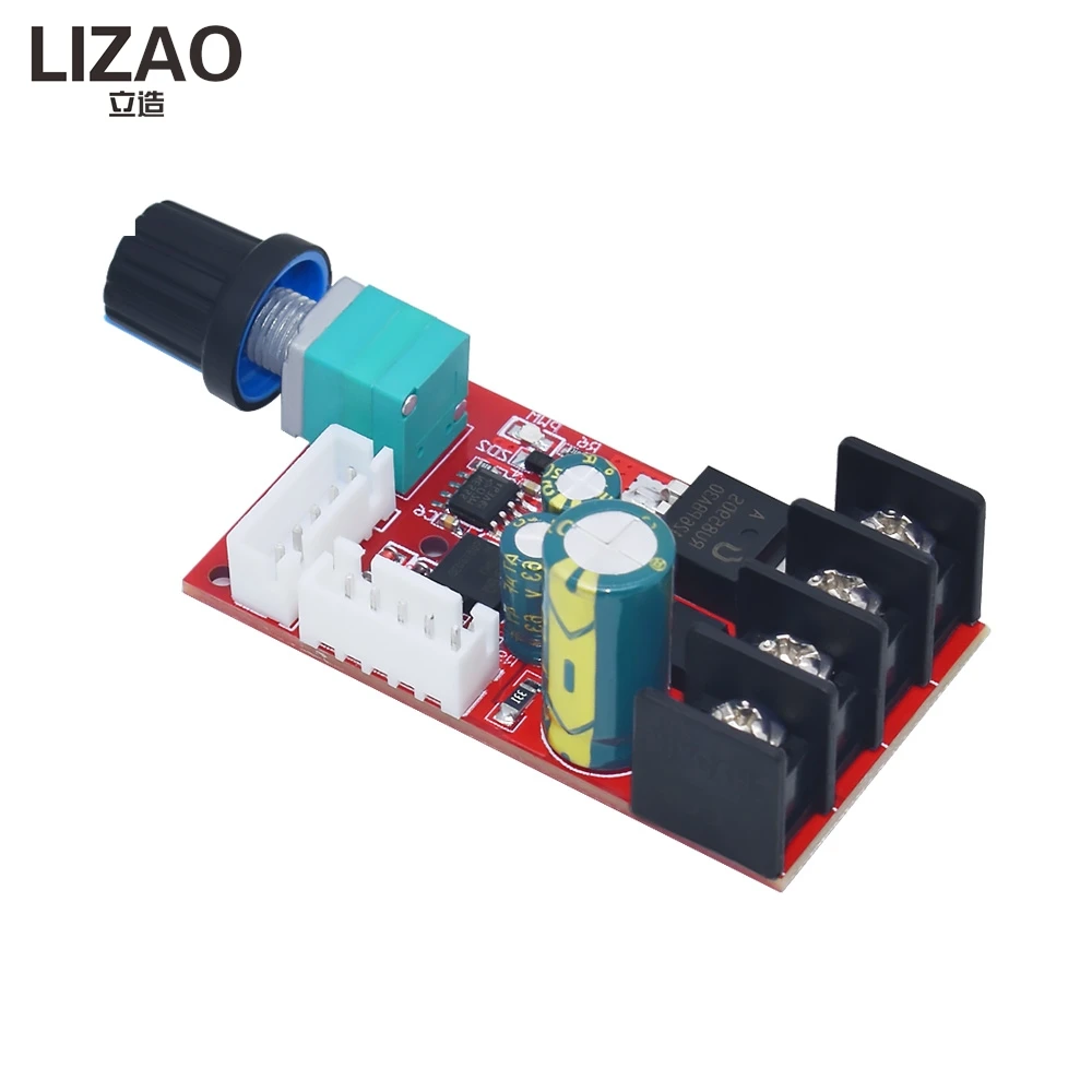 LIZAO DC 10V-50V 15A PWM Motor Speed Controller High Power Adjustable Dimmer Switch Board for DC Motor and LED Lighting Control