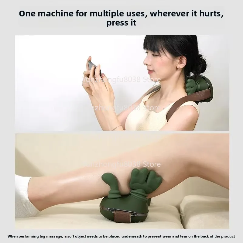 Finger Pressure Hot Compress Simulation Shoulder and Neck Massager Hind Legs Waist Heating Massage Therapist Deep Kneading