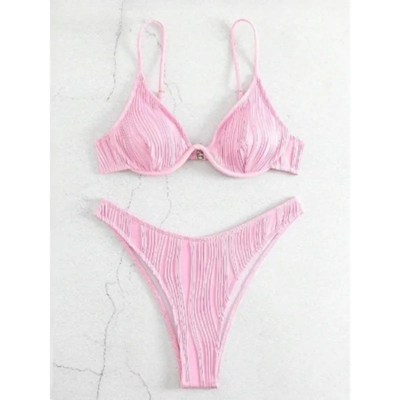 

Beach Y2k Sexy Bikini Set Women Two Piece Solid Swimsuit Backless Female Swimwear Bathing Summer Fashion Holiday Beachwear