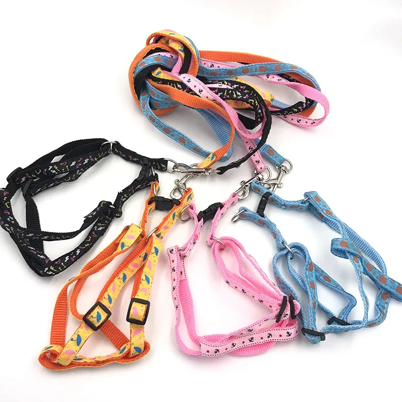 120cmDog Harness Vest Leash Rope Set Adjustable Nyloon Pet Dog Harness Rope Set Dog Leashes Dog Lead Leash Training Pet Vest