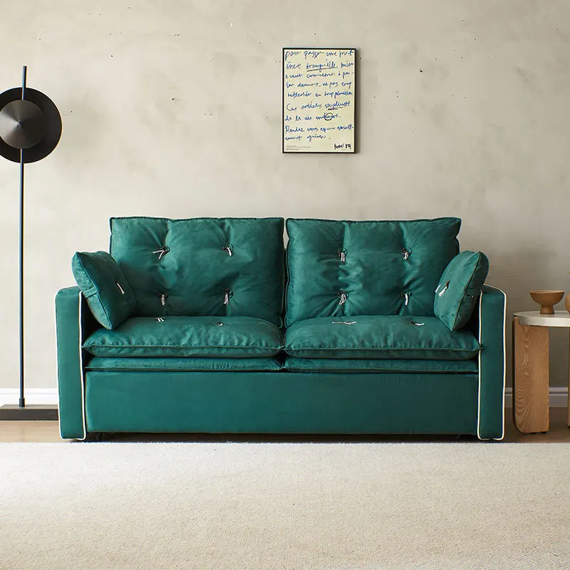 أريكة سرير من القماش الكلاسيكي، سرير أريكة قابل للطي متعدد الوظائف، شقة صغيرة مزدوجة مزدوجة الأغراض، مرتبة فاخرة فاخرة خفيفة #2