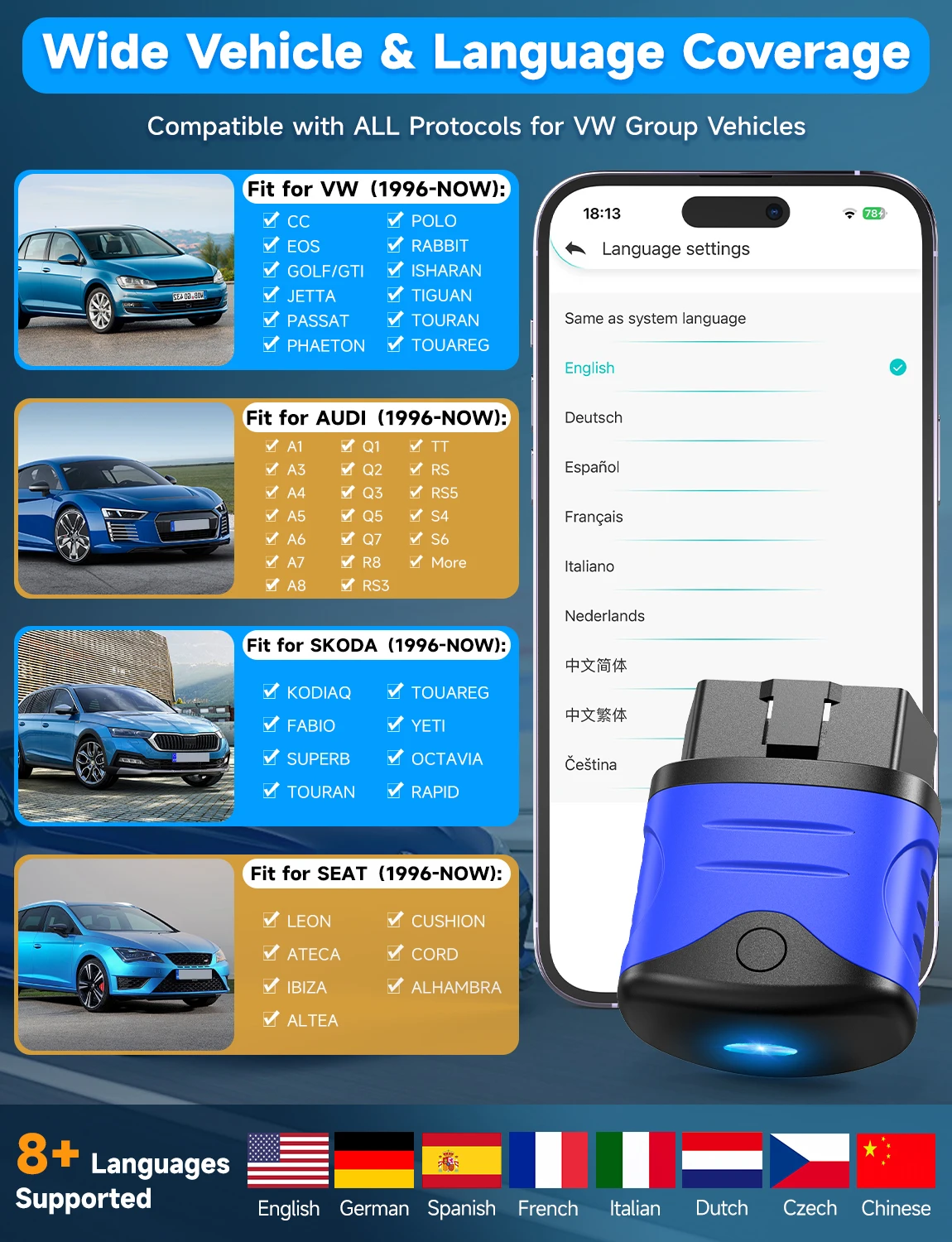 AUTOPHIX 3310 OBD2 Automotive Scanner Bluetooth All System BAT Check Code Reader Car Diagnostic Scan Tool for VW Audi Skoda SEAT