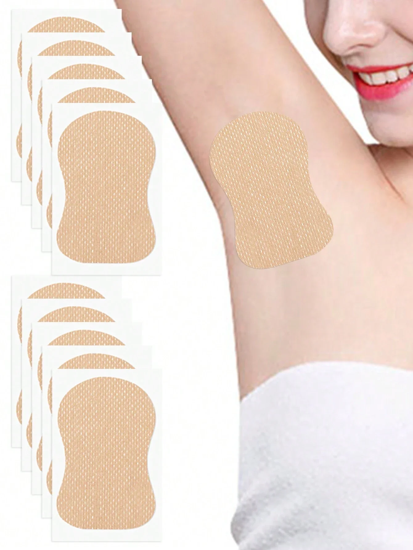 10 Pcs/Pack Sweat Absorbing Pads For Armpits, Summer Anti-Sweat Thin Patches, Disposable Flesh-Colored Underarm Sweat Pads, Must