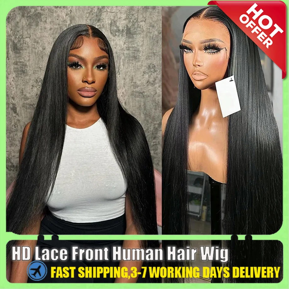 

30Inch Bone Straight HD Transparent 13x6 Lace Front Human Hair Wigs Remy Raw Indian 13x4 Lace Frontal Wig For Women Closure Wig