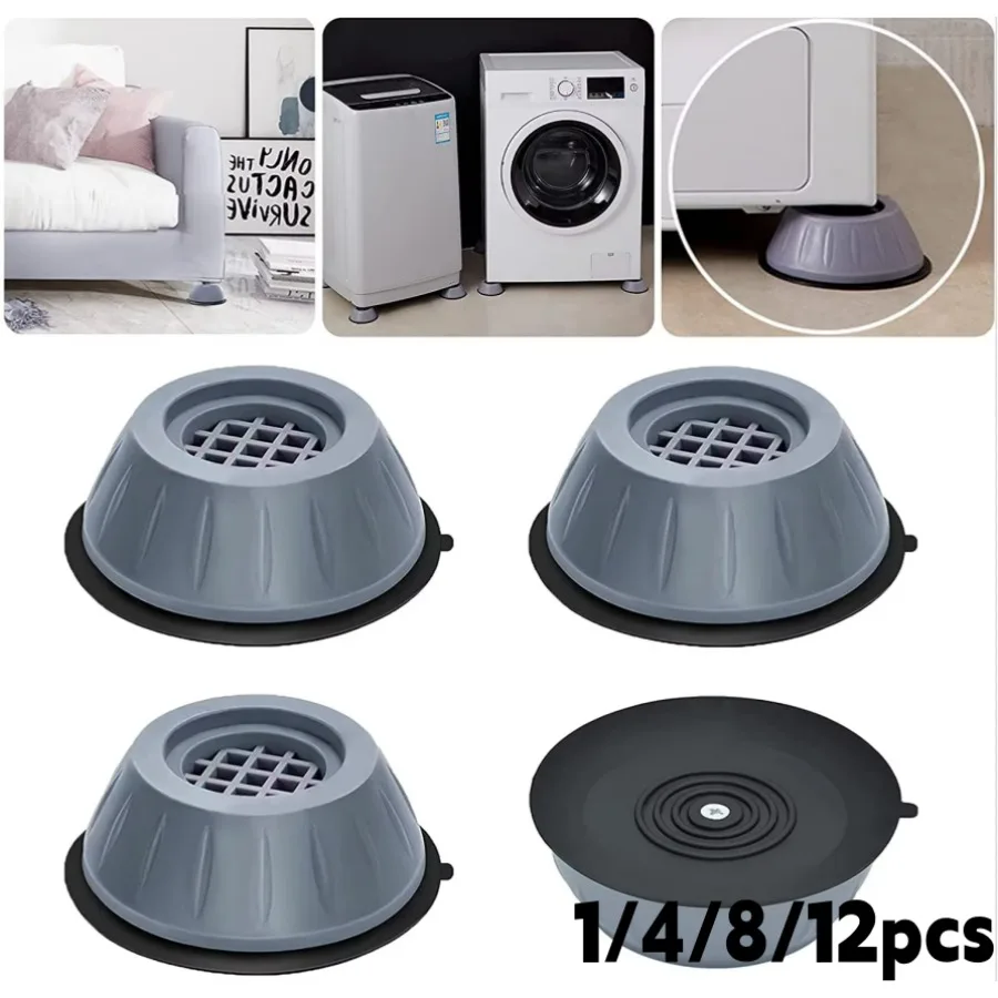 1/4/8/12pcs Silent Anti Vibration Feet Pad Universal Washing Machine Slipstop Skid Raiser Mat Refrigerator Support Dampers Stand