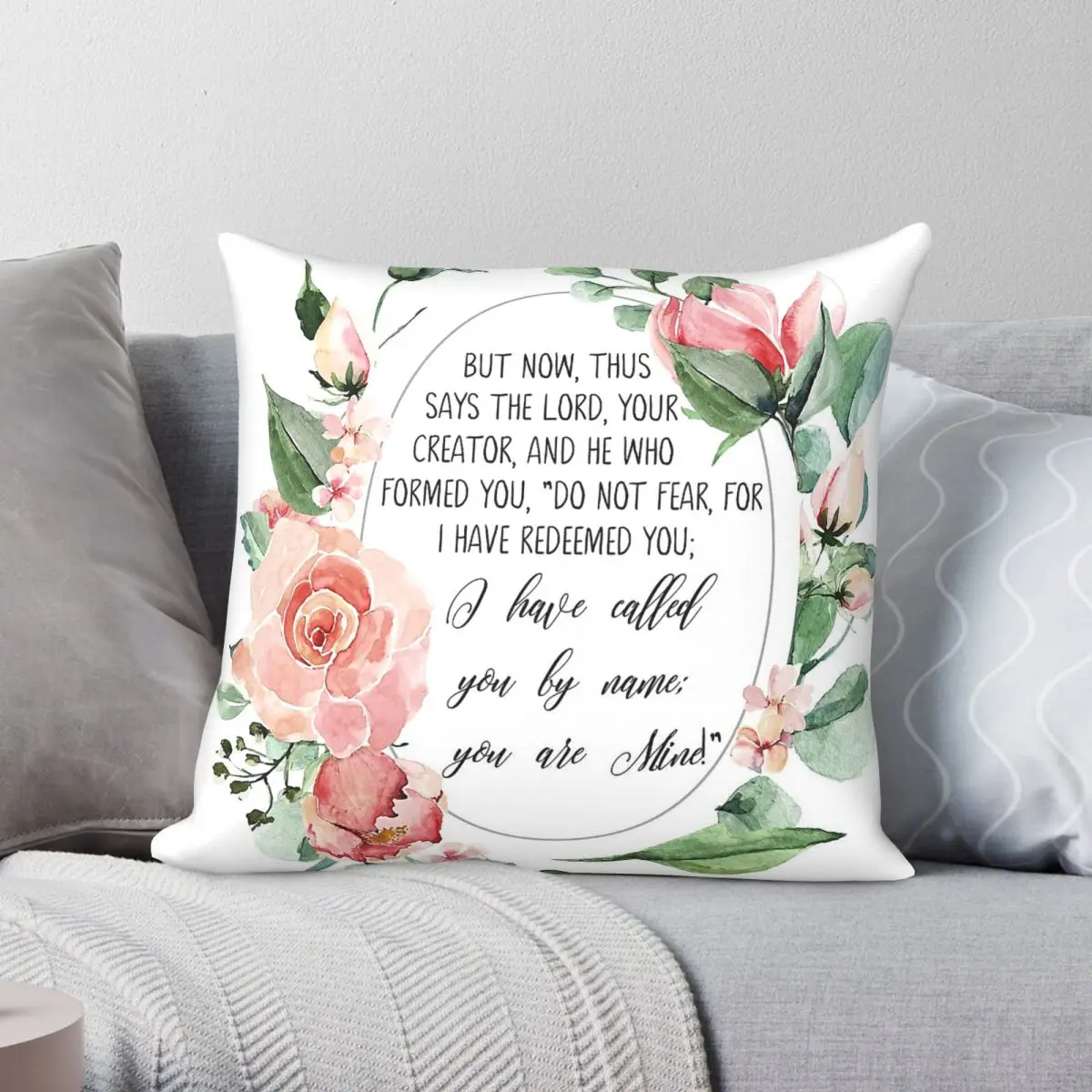 Isaiah Fear Not For I Have Redeemed You Square Pillowcase Polyester Linen Velvet Pattern Zip Decor Pillow Case Home Cushion Case