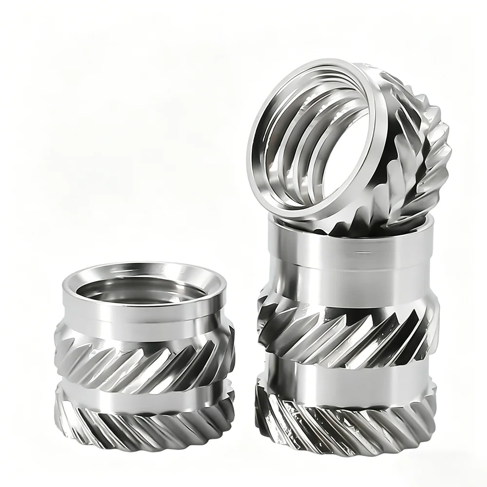 M2-M10 Stainless Steel Heat Insert Nut Double Twilled Knurled Metric Thread Hot Melt Insert Nutsert For DIY Plastic Parts