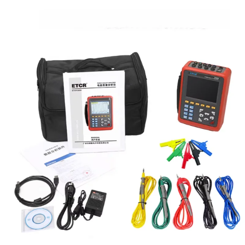 

ETCR EM5000 Трехфазный тестер качества электроэнергии Инструмент для колирования напряжения THD со звуком энергии с 4-канальным измерением синхронизации