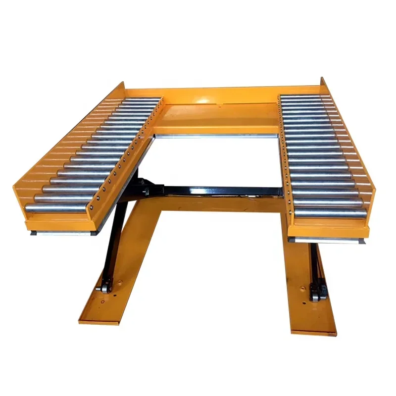 Piattaforma elevatrice idraulica con rullo