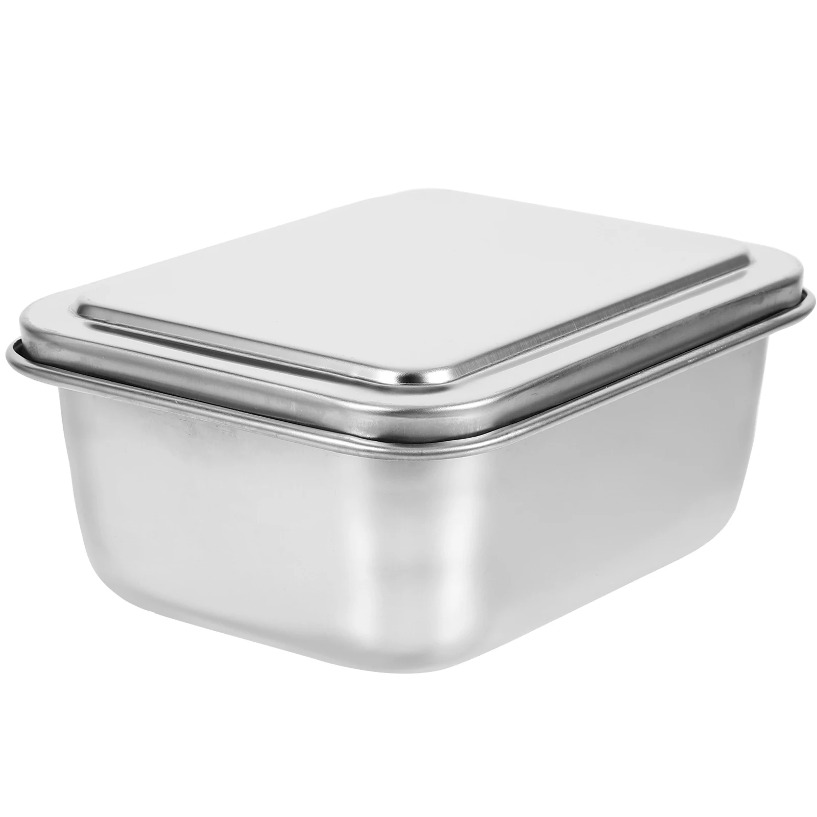 

Square 13.5x10.5x5.5cm Stainless Steel Tiramisu Pan Lid Baking Tray Cake Packing Box Large Capacity Storage Container Steam Grid