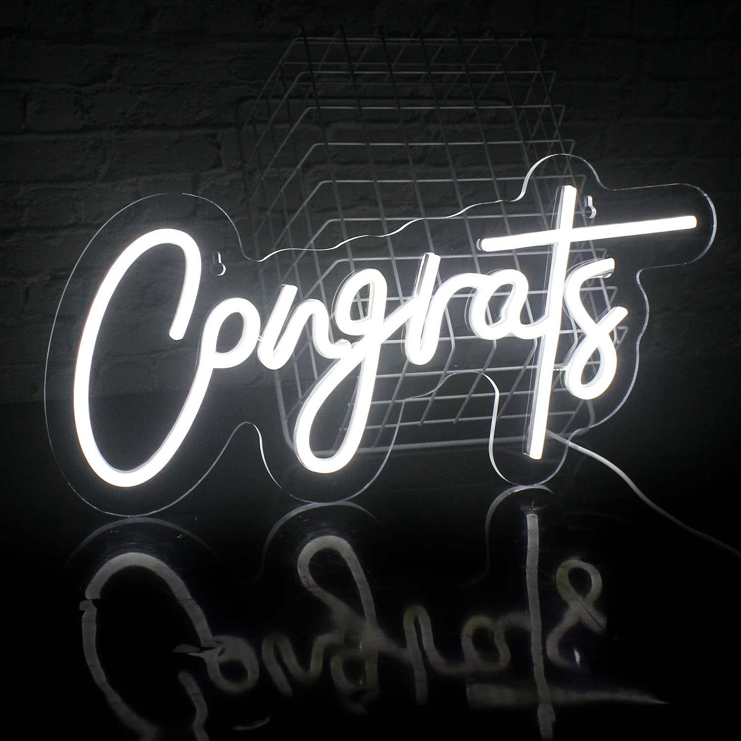 Gefeliciteerd Neon Bord Led Lights Letter Room Decoratie Voor Graduacion Bruiloft Verjaardagsfeestje Festival Opknoping Muur Decor Lamp Logo