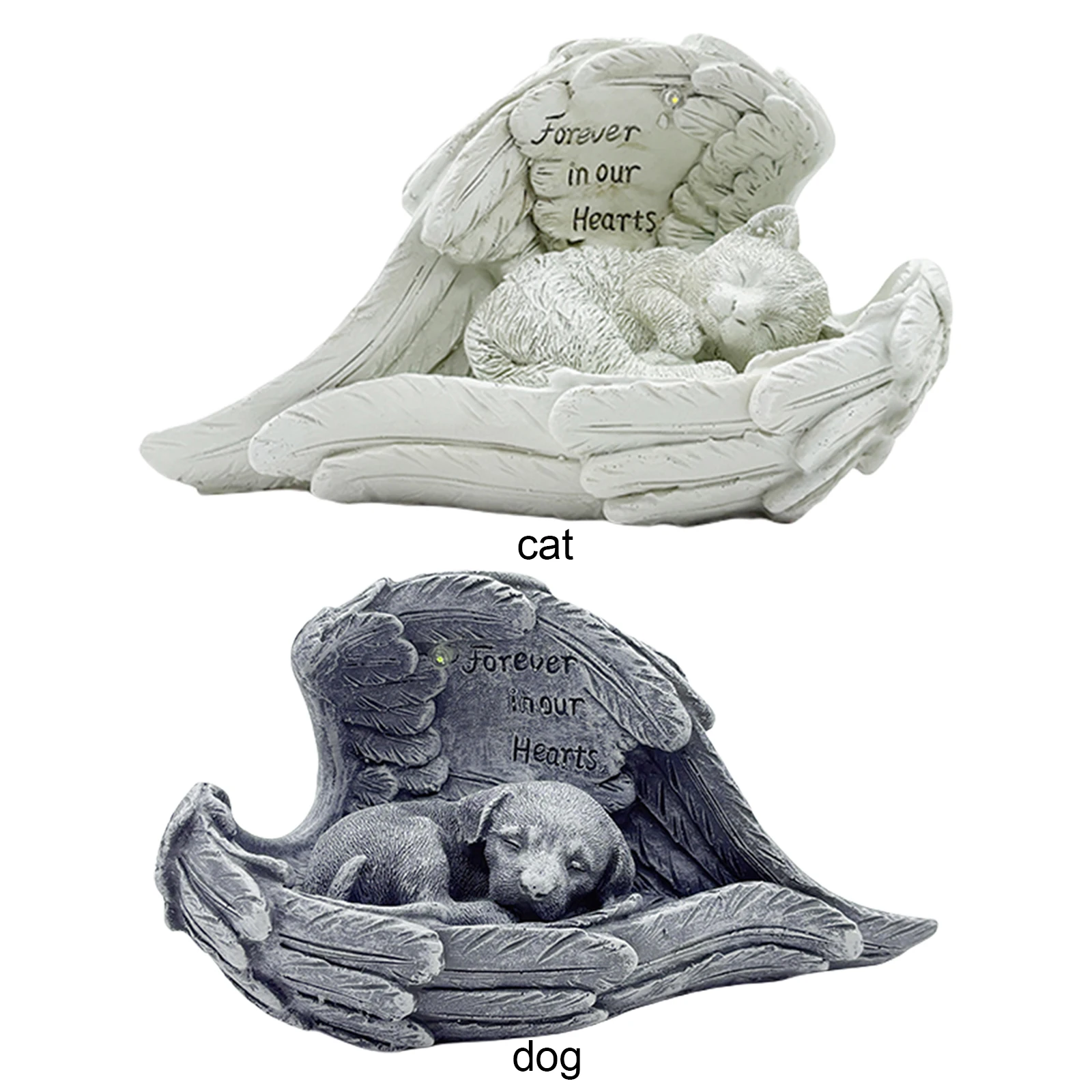 

Статуэтка для сада в память о питомце с ангельскими крыльями, украшение для кладбища, статуэтка из смолы для памятника утерянному питомцу, надгробие для сада