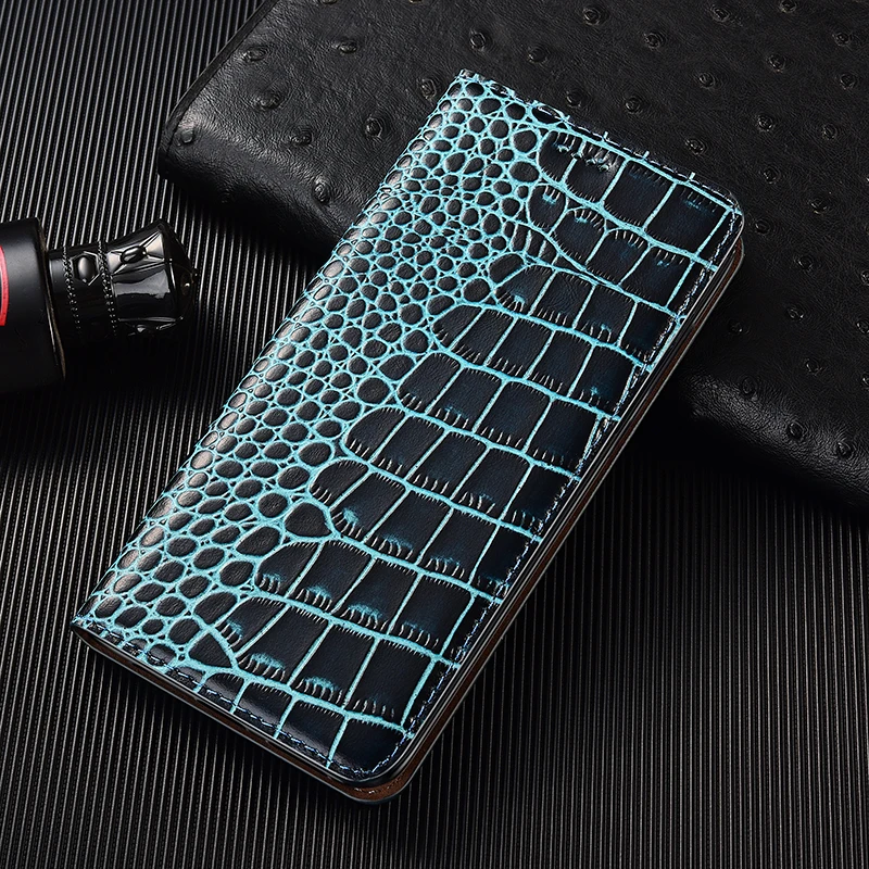 

Crocodile Genuine Leather Case For Huawei Honor 30 30i 30s 50 60 70 Pro Plus SE Lite Magnetic Flip Phone Wallet Cover