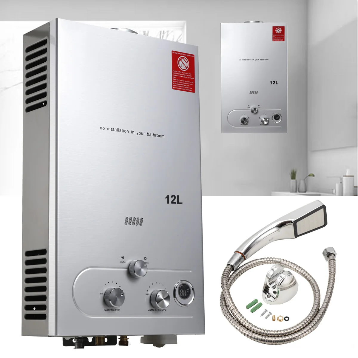 Boiler Instant Gas Boiler Propaan Gas Boiler 6-18L Huishoudapparatuur Kachels Outdoor Camping Met Douchekop kit
