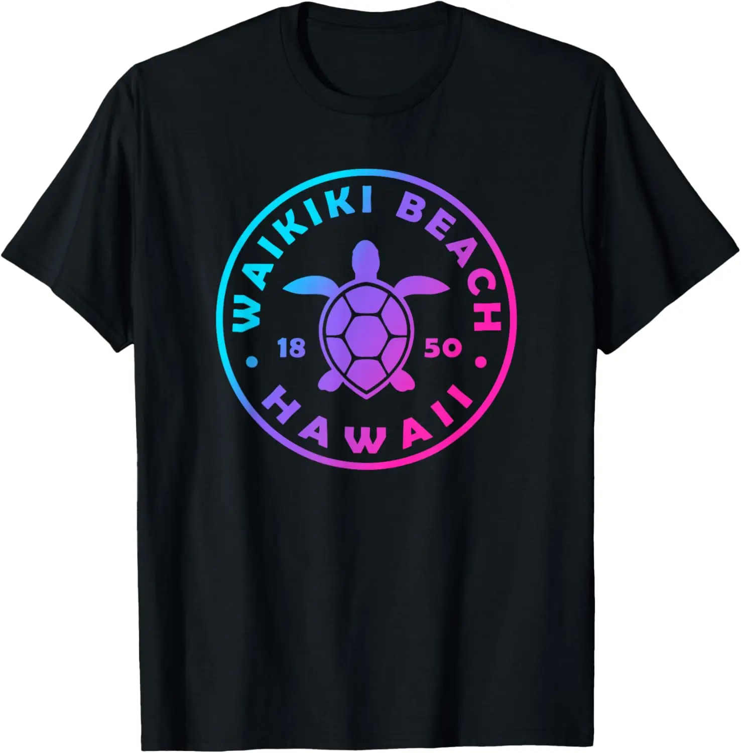 Waikiki Beach Hawaii Sea Turtle Tie Dye Boys Girls Kids T-Shirt