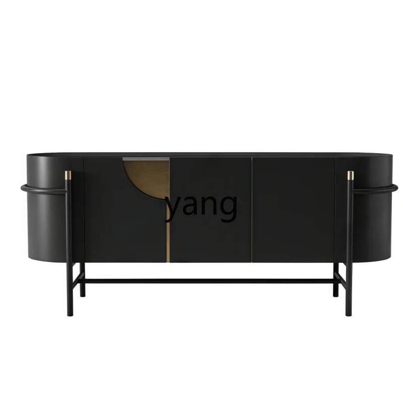 

LH Italian minimalist paint dining side cabinet solid wood porch cabinet living room multi-functional tea locker
