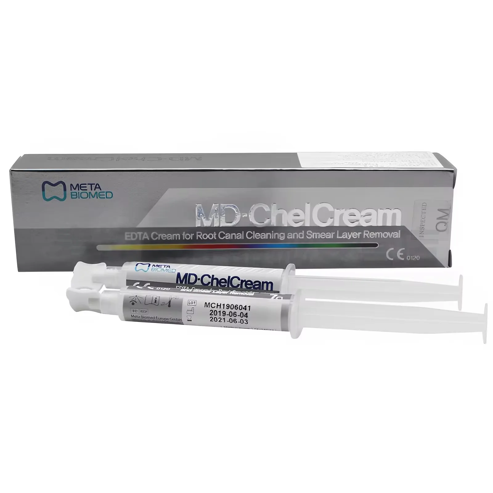 

Пакет шприцев MD-ChelCream 19% для чистки корневых каналов с флаконами EDTA 7 г * 2 для ухода за зубами
