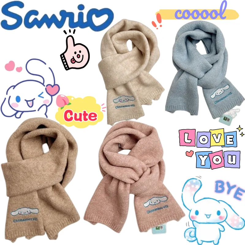 Sanrio Cinnamoroll scarf creative high-appearance-value anime cartoon print couple simple cute versatile soft warm knitted scarf