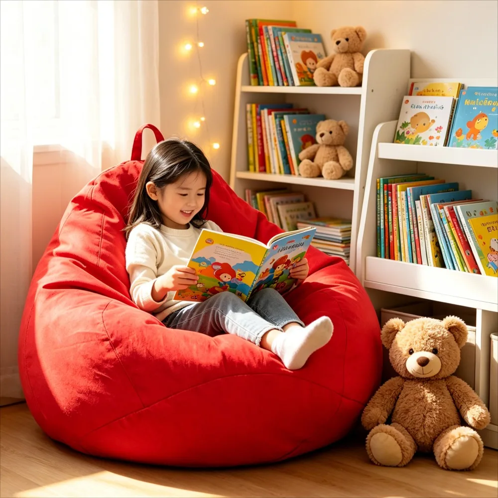 70x80cm Kids Bean Bag Chair Sofa – Lazy Lounger with EPS Beads Filling, Comfy Couch for Indoor Use, Filling Included