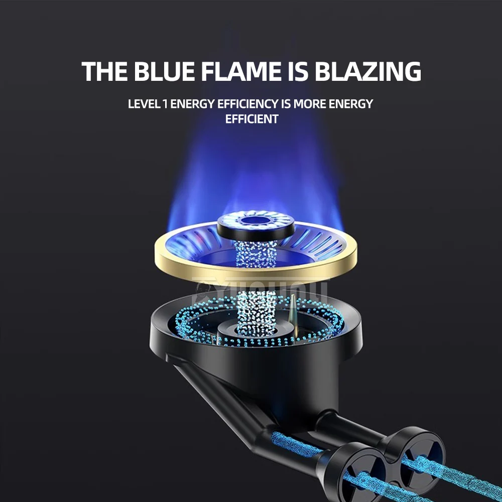 Gas Stove Household Desktop Empered Glass Natural Gas Liquefied Gas Stove Double Furnace High Fire Furnace
