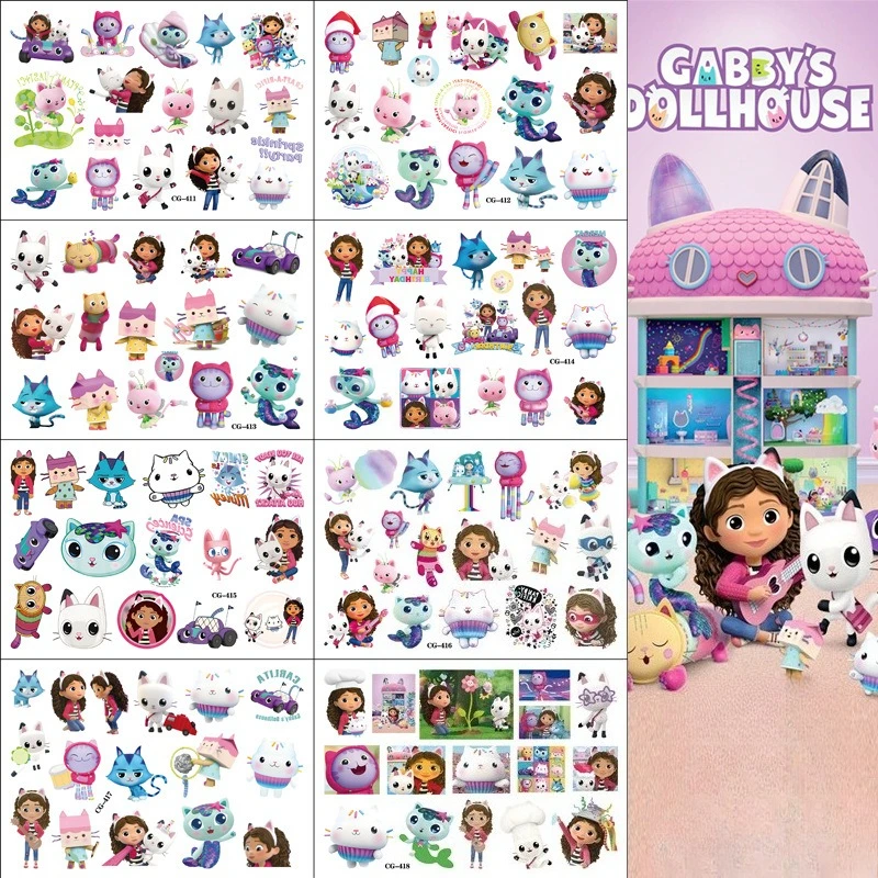 

Gaby Toy House Tattoo Stickers Temporary Tattoos for Kids Birthday Party Supplies Favors Cute Tattoos Stickers