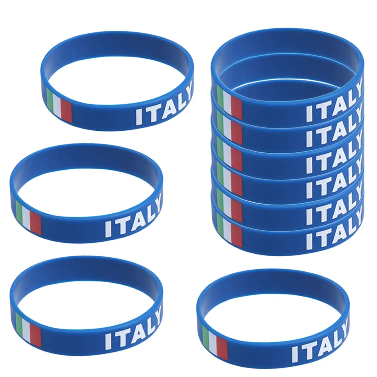 10Pcs Eco-Friendly Silicone Country Flag Wristbands Soft Comfortable Sports Fans Game Day Football Match Accessories Uk