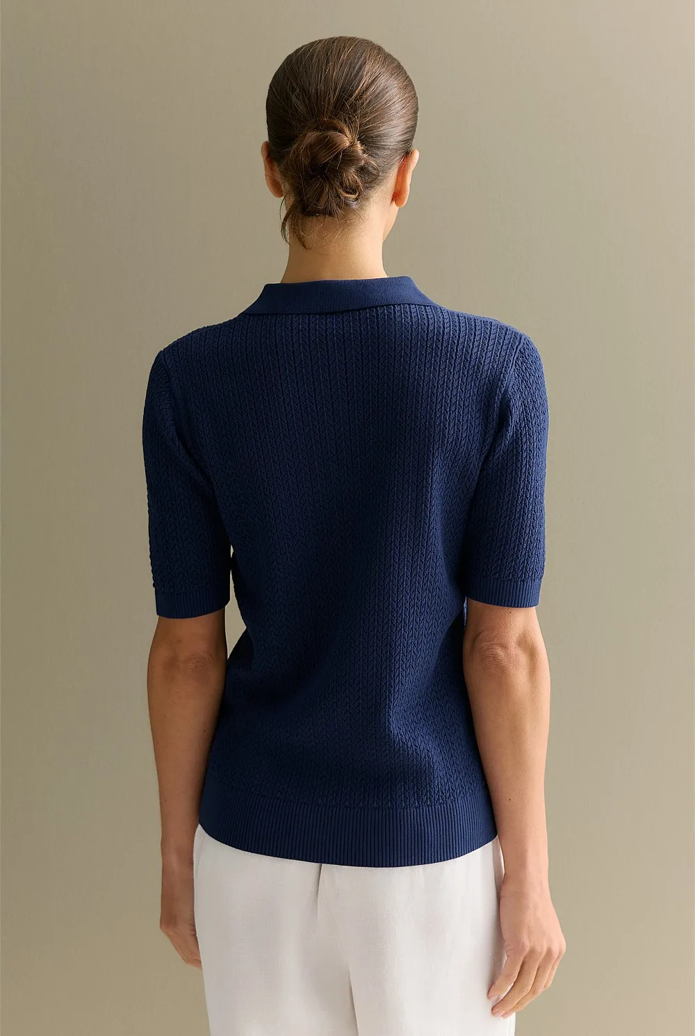 Women Solid Hollow Knitted T-shirt Short Sleeve Lady Elegant Loose Lapel Hot Tops 2026 Spring Summer Casual New Sweater Top 18 S90a321900e654775bc5da10cde3c6325n
