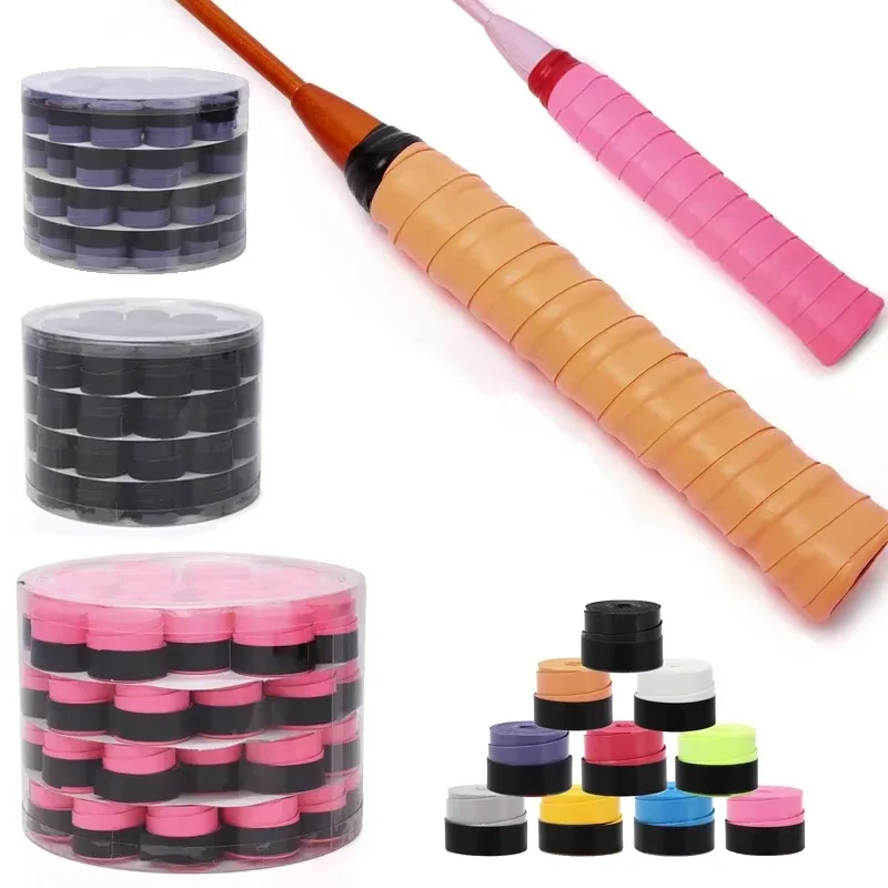 60 pcs/Lot Universal Smooth Coated Anti-slip Tennis Overgrips Badminton Grips Tennis Racket Tapes Fishing Rod Sweatbands 0.7mm