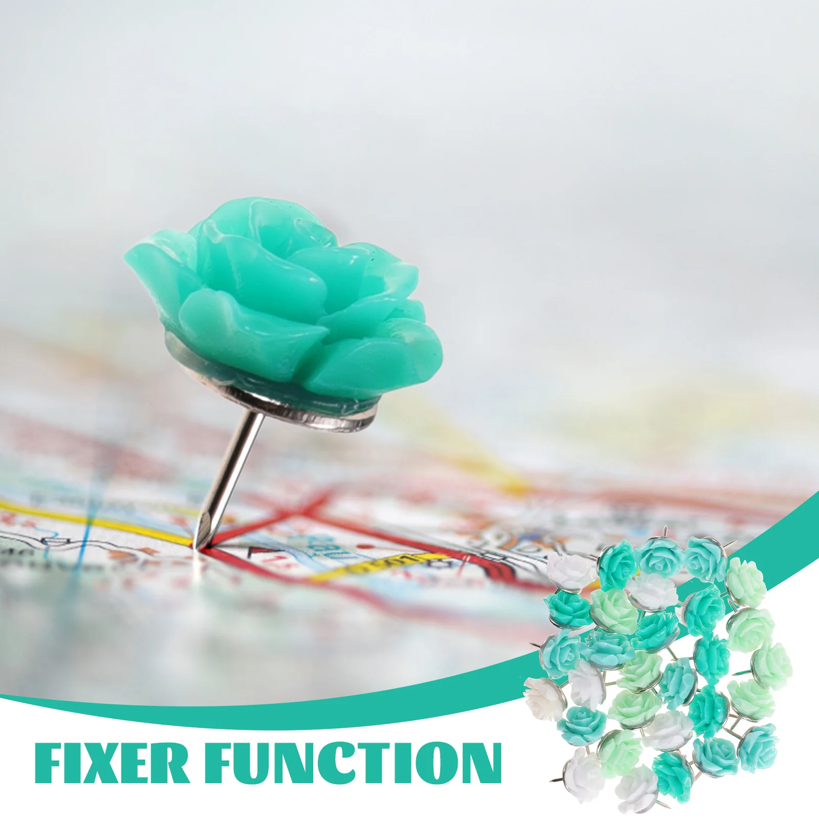 หมุดปักกระดานตกแต่งรูปดอกไม้ 30 ชิ้น คละสี สำหรับติดแผนที่ กระดานประกาศ ใช้ในชีวิตประจำวัน คุณภาพพรีเมียม หมุดขนาดเล็ก