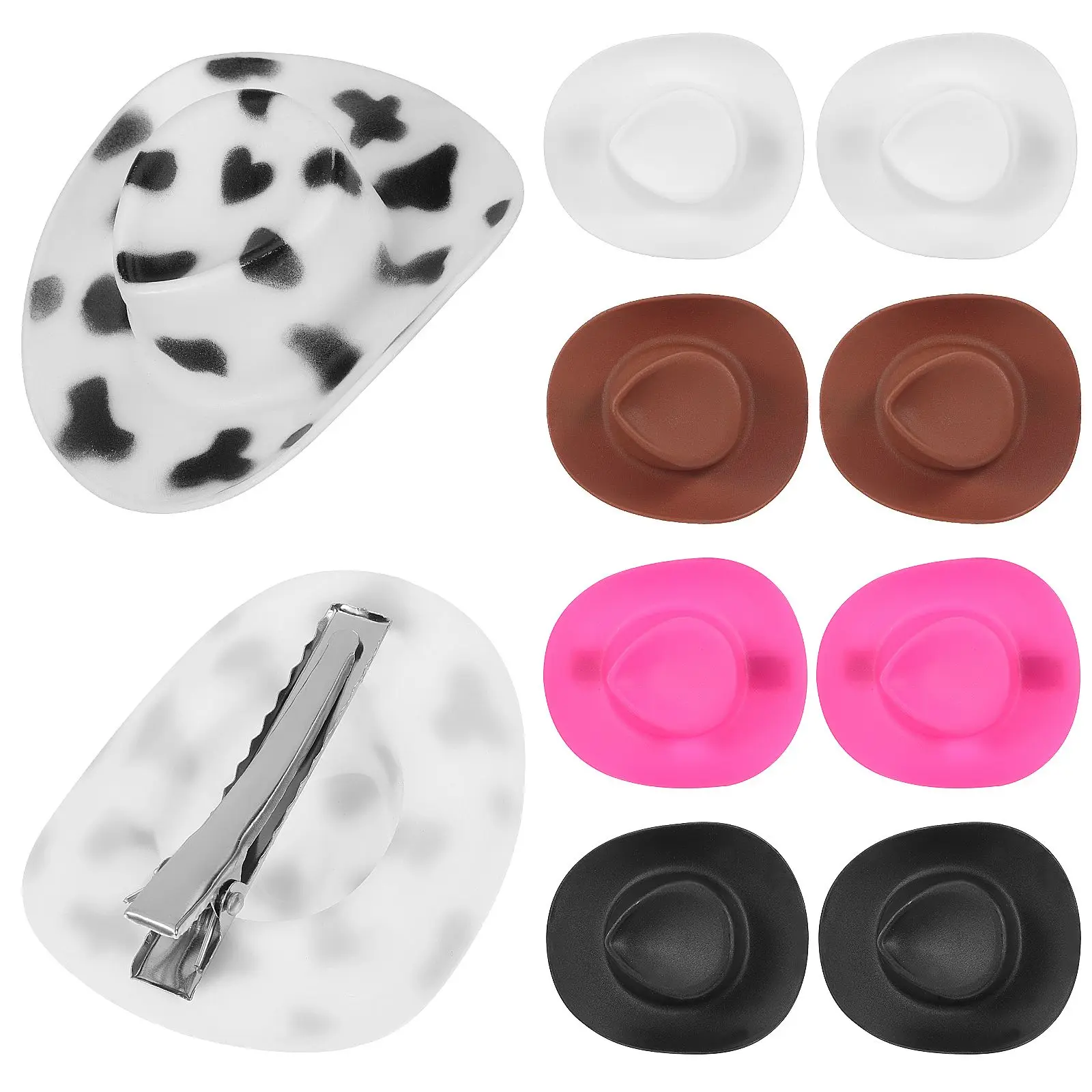 

10 Pcs Hair Clips Mini Cowgirl Hat Lightweight Fade Resistant Bulk Plastic Halloween Accessories Small Cowboy Hat Versatile