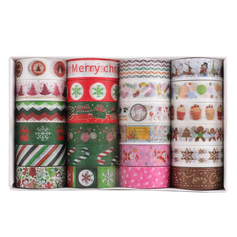 24 teile/los farbig bedruckte florale festliche Papier band Set Scrap booking kawaii Aufkleber Dekoration Masking Tape Briefpapier
