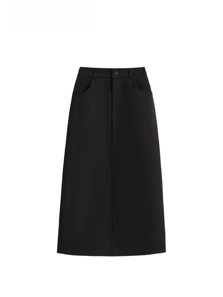 

High Waist A-Line Midi Skirt for plus Size Women Early Autumn New Sle Casual Suit Skirt Car Club plus Size Women's Faion