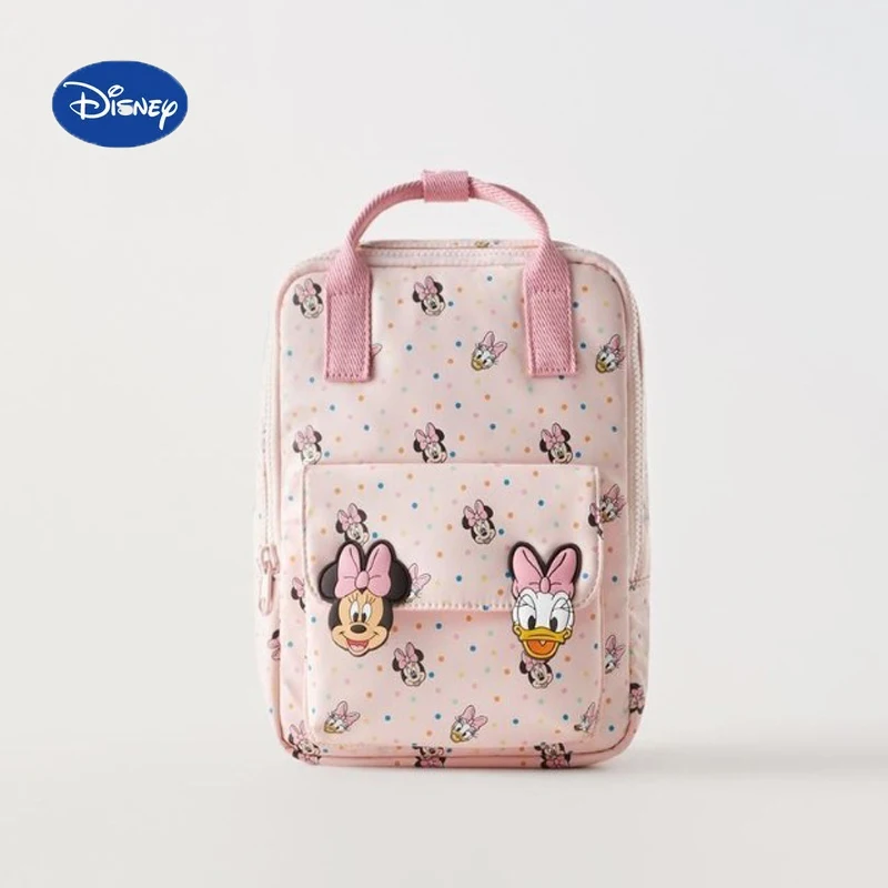 Disney Cartoon Minnie Mouse New Kids Backpack Mini Schoolbag Girls and Boys Cute Shoulder Bag Fashion Storage Bag