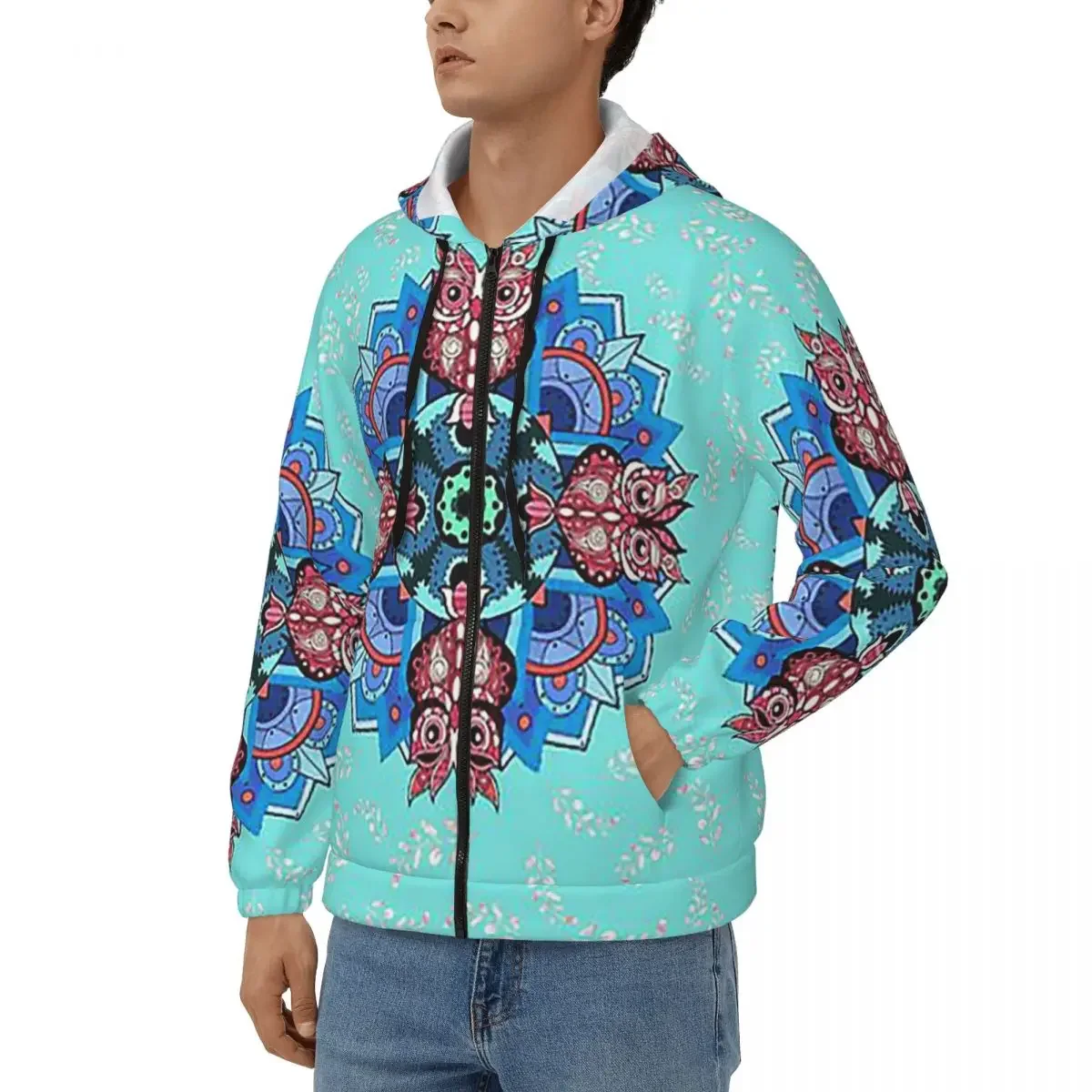 Native Mandala Owl American Zipper Hoodies Hip Hop Pullover Autumn Winter Men Women Sweatshirts Long Sleeve Tops